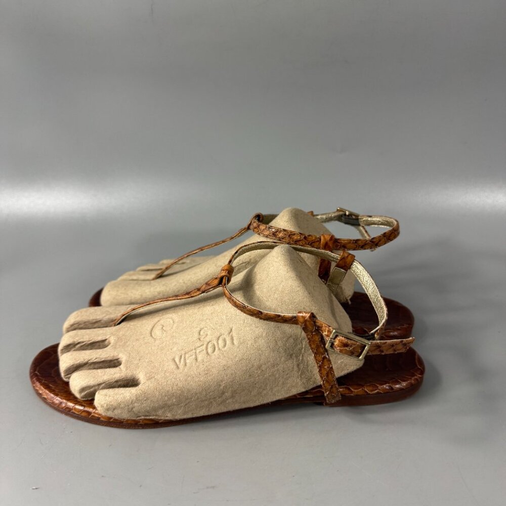 Avec Moderation Thong T-Strap Brown Python Skin S… - image 6